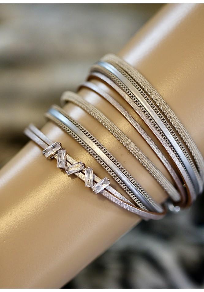La Muse Wrap Around Bracelet With Crystal Baguette