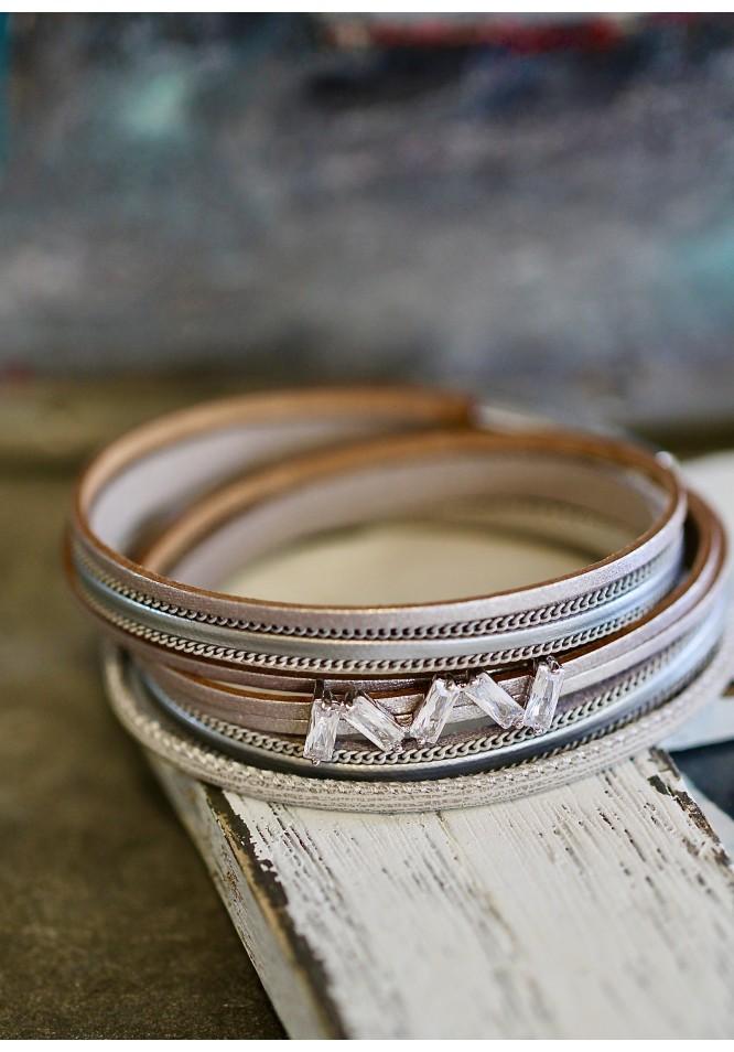 la muse Wrap around bracelet with crystal baguette