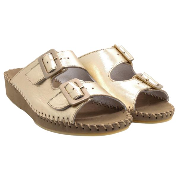 La Plume Jen Metallic Women's Sandals Beige Metallic