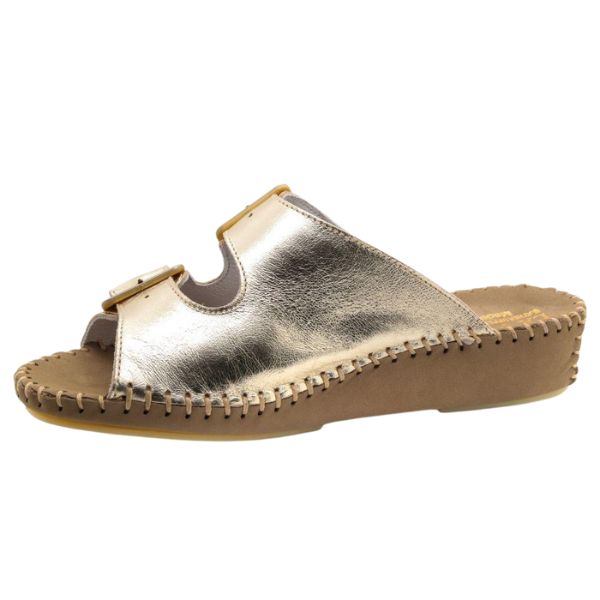 La Plume Jen Metallic Women's Sandals Beige Metallic