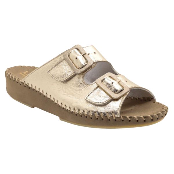 la plume Jen Metallic Women's Sandals Beige Metallic