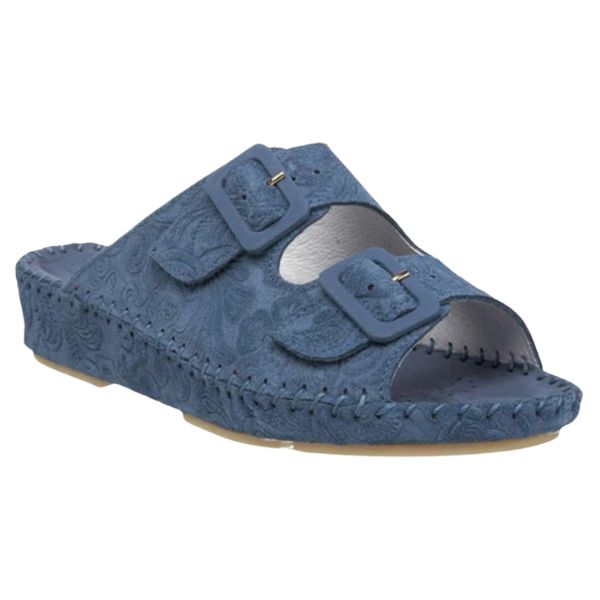 la plume Jen Tooled Floral Stamped Women's Sandals Denim