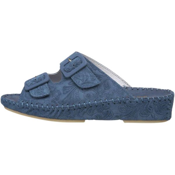 La Plume Jen Tooled Floral Stamped Women's Sandals Denim