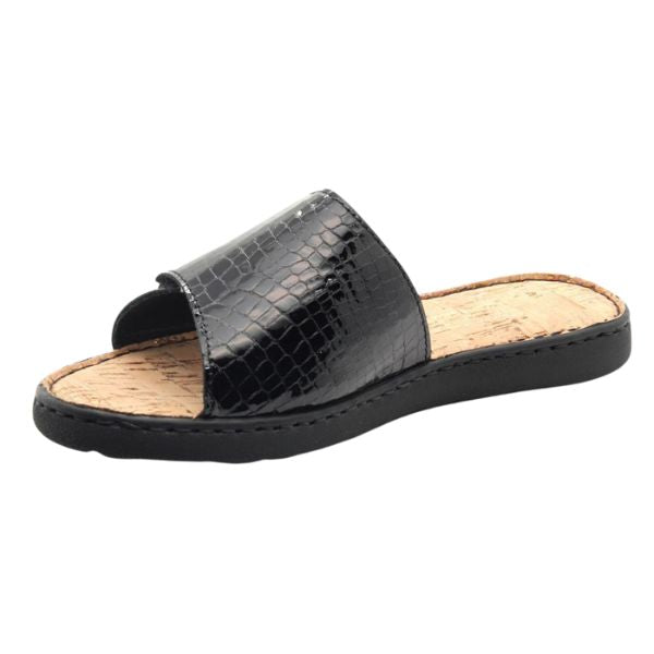 La Plume Raleigh Women's Sandals Black Croco