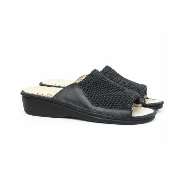 La Plume Stretch Women's Sandals Black Leather