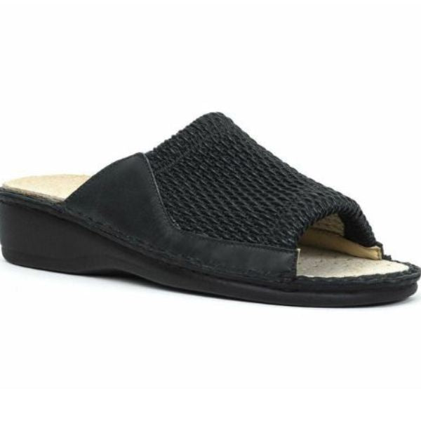 la plume Stretch Women's Sandals Black Leather