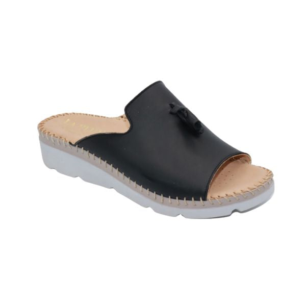 la plume Tassle Women Slides Black