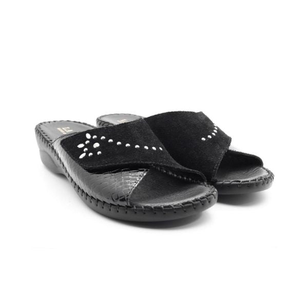 La Plume Torino Women's Sandals Black Croco