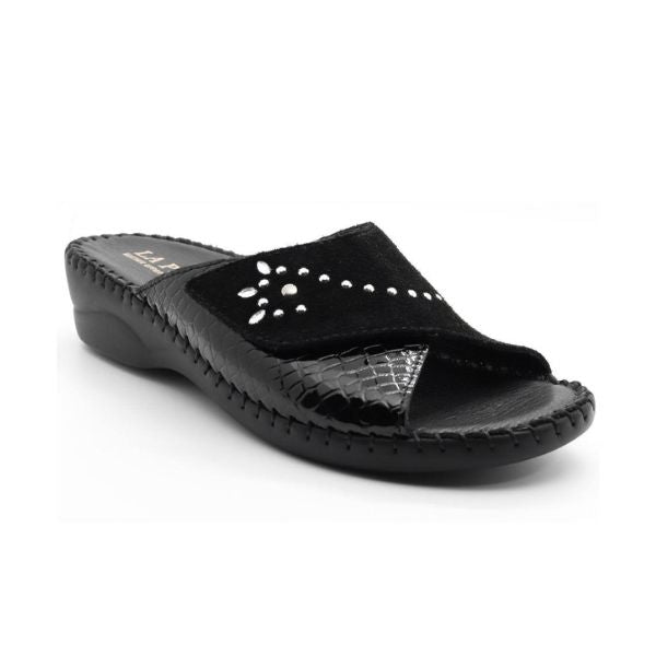 la plume Torino Women's Sandals Black Croco