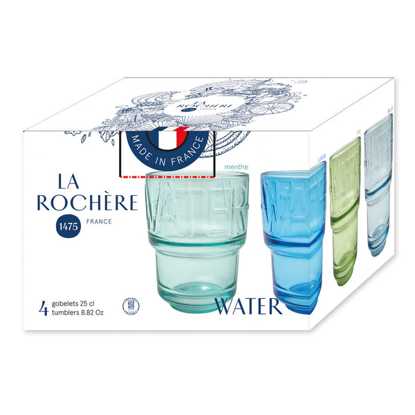 La Rochère Assorted Colors WATER Glasses Set-4