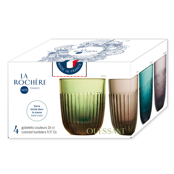 La Rochère Ouessant Assorted Colored Tumblers - Set-4