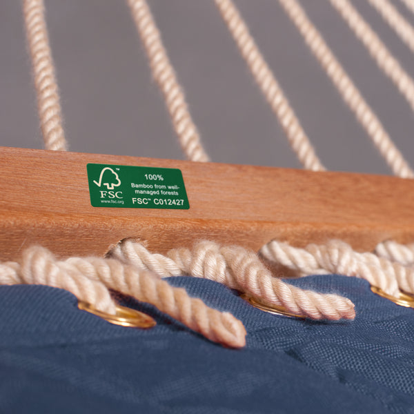 La Siesta Alabama Navy Blue - Padded Kingsize Spreader Bar Hammock