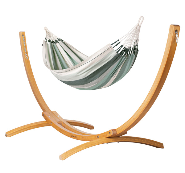 la siesta Elipso Colombia Olive - Organic Cotton Hammock with FSC® certified Larch Stand