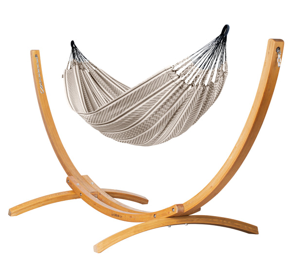 la siesta Elipso Colombia Zebra - Organic Cotton Hammock with FSC® certified Larch Stand