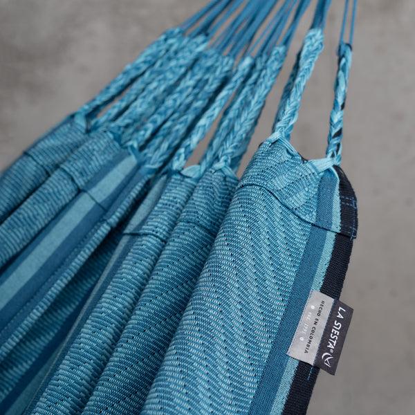 La Siesta Flora Blue Zebra - Organic Cotton Kingsize Hammock