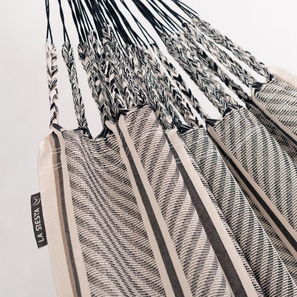 La Siesta Nautico Colombia Zebra - Organic Cotton Hammock With Galvanized Steel Stand
