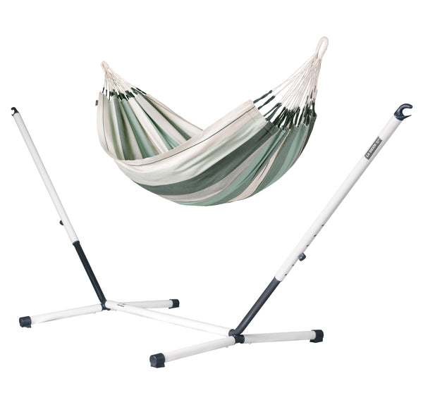 la siesta Nautico Organic Olive - Organic Cotton Hammock with Galvanized Steel Stand