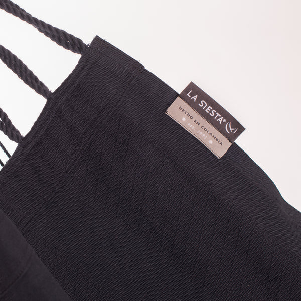 La Siesta Udine Organic Onyx - Organic Cotton Hammock Chair With FSC® Certified Eucalyptus Stand