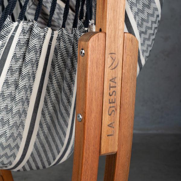 La Siesta Udine Organic Zebra - Organic Cotton Hammock Chair With FSC® Certified Eucalyptus Stand