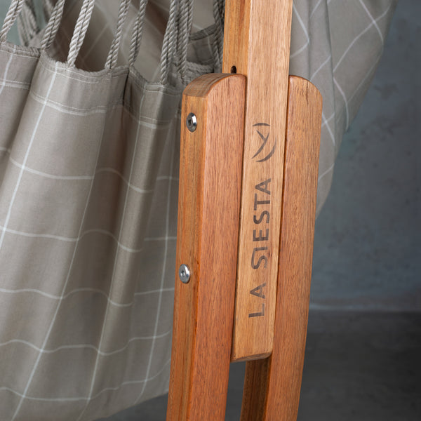 La Siesta Udine Outdoor Almond - Weather-Resistant Hammock Chair With FSC® Certified Eucalyptus Stand