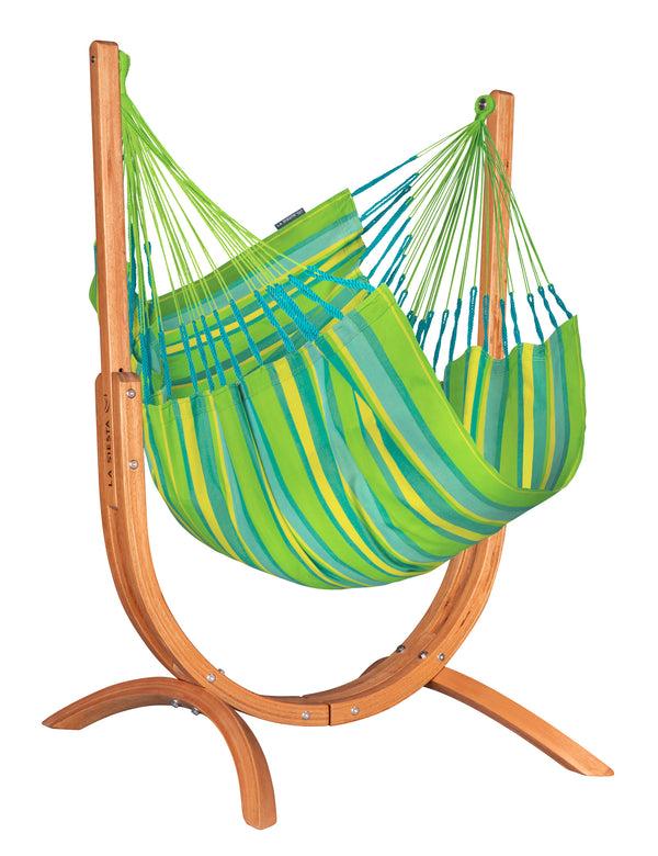 la siesta Udine Outdoor Lime - Weather-Resistant Hammock Chair with FSC® certified Eucalyptus Stand
