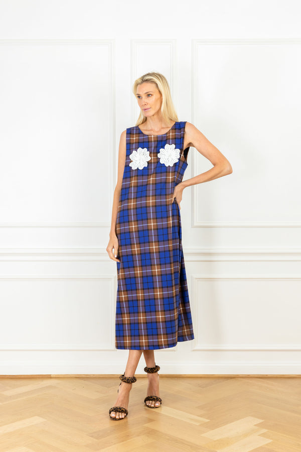 la vie Autumn Plaid Embellished Maxi A-Line Dress
