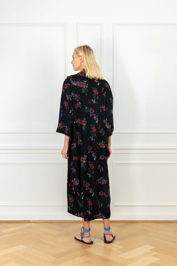 La Vie Black Bouquet Maxi Everyday Dress