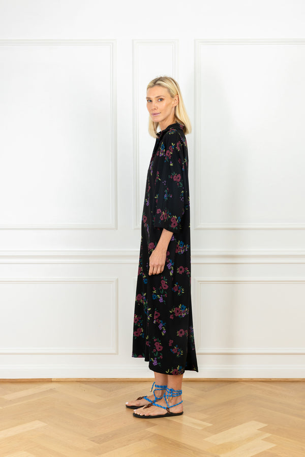 La Vie Black Bouquet Maxi Everyday Dress