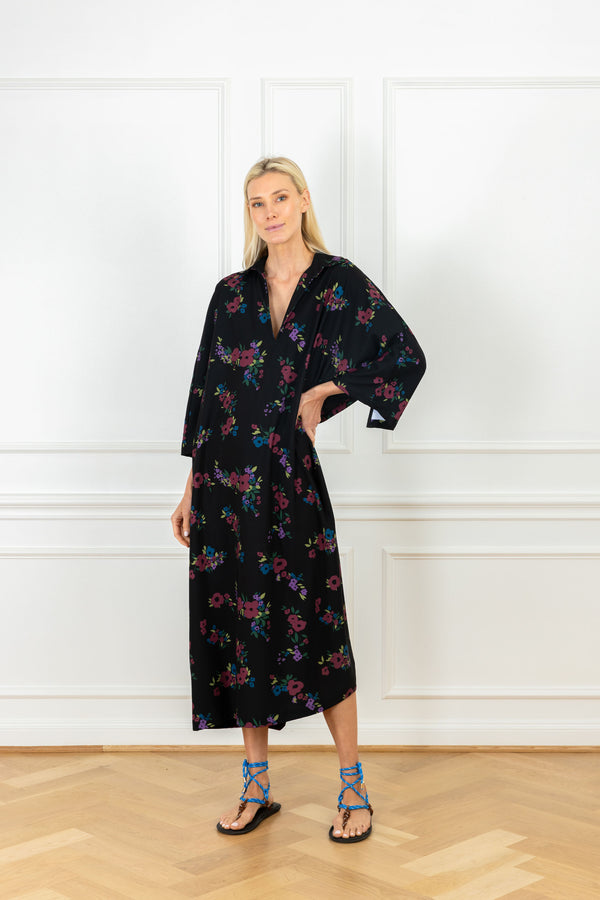 la vie Black Bouquet Maxi Everyday Dress