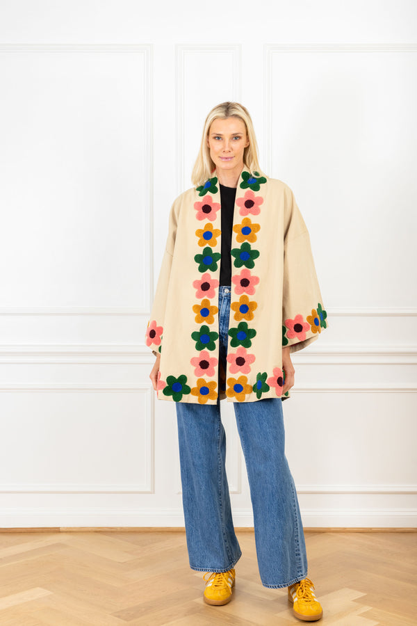 la vie Camel Cotton Patch Mini Duster