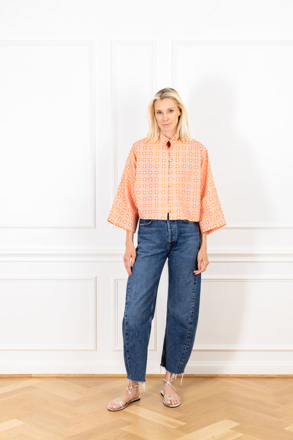 la vie Coral Geometric Everyday Shirt