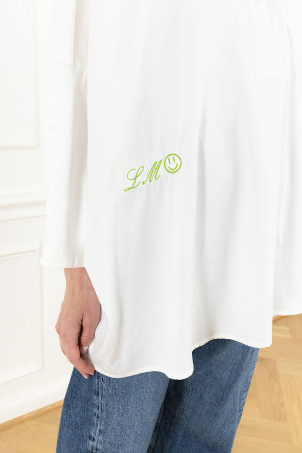 La Vie Dark Chambray Denim Boyfriend Shirt