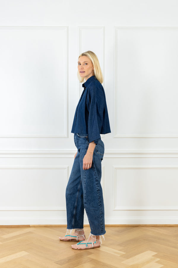 La Vie Dark Chambray Denim Everyday Shirt