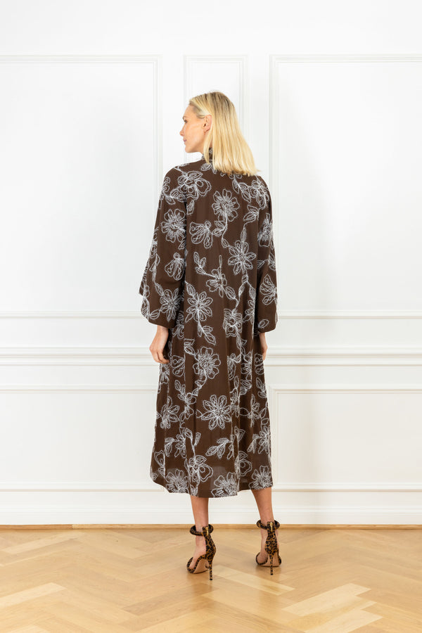 La Vie Flossy Florals Cotton Maxi Caftan