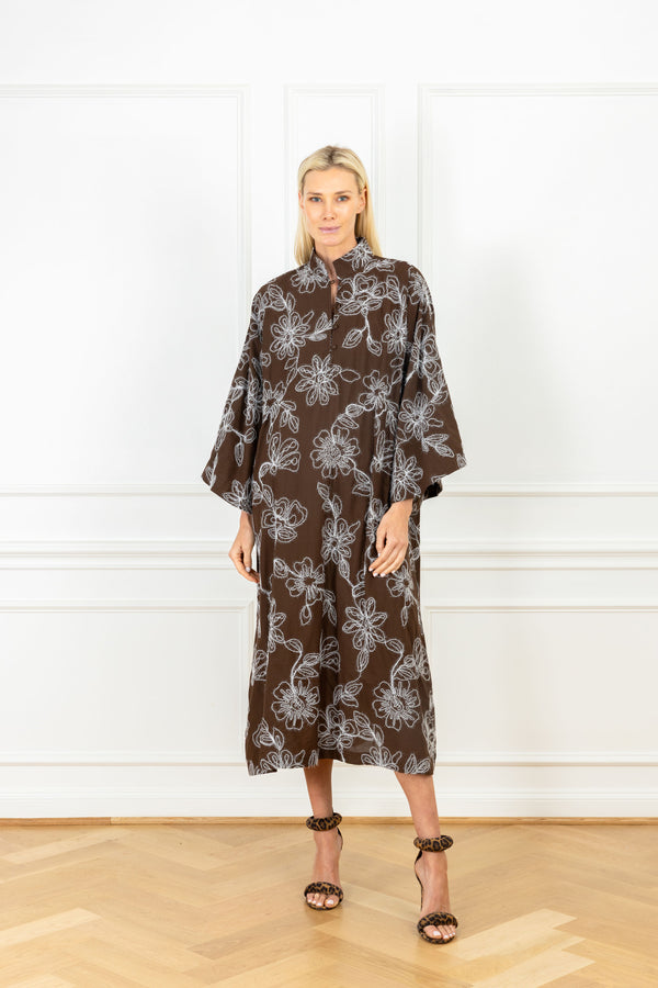 la vie Flossy Florals Cotton Maxi Caftan