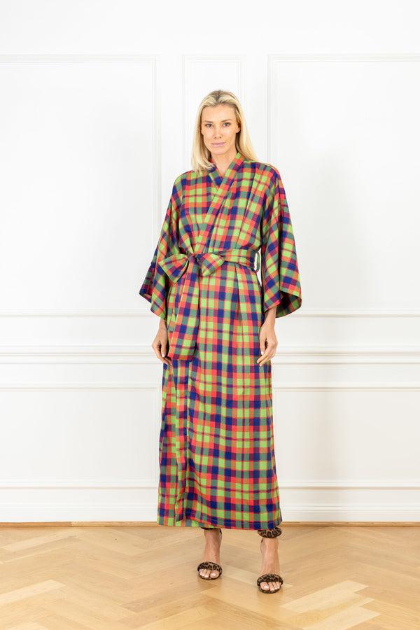 la vie Garnet Plaid Maxi Wrap Dress