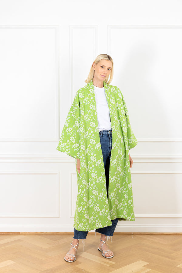la vie Green Ivory Woven Maxi Duster