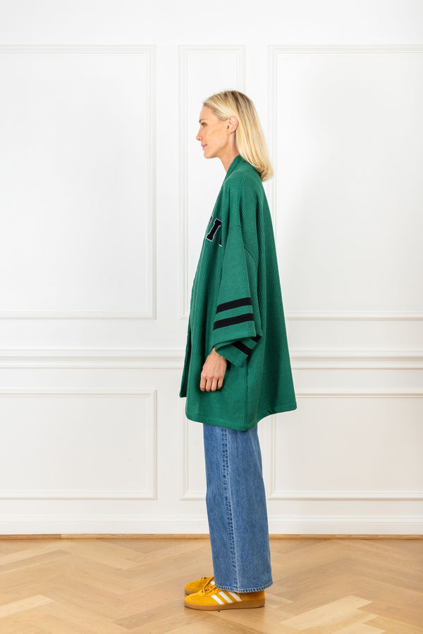 La Vie Green Varsity Stripe Mini Duster