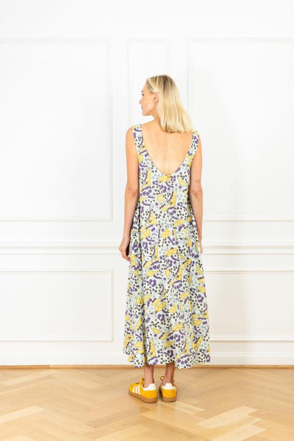 La Vie Purple Mini Florals Maxi Swing Dress