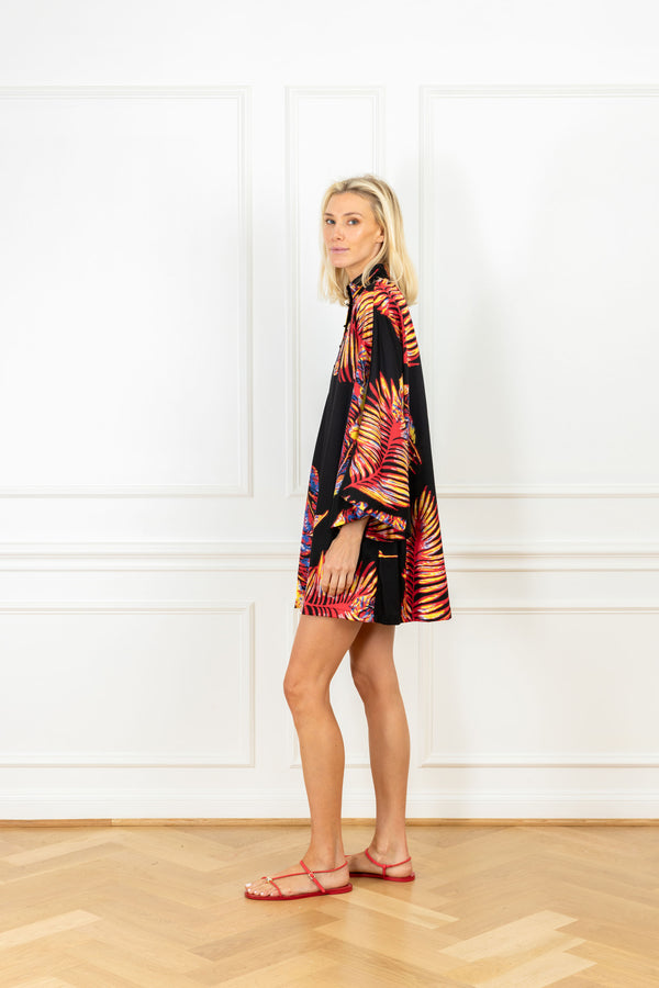 La Vie Red Feather Mini Caftan