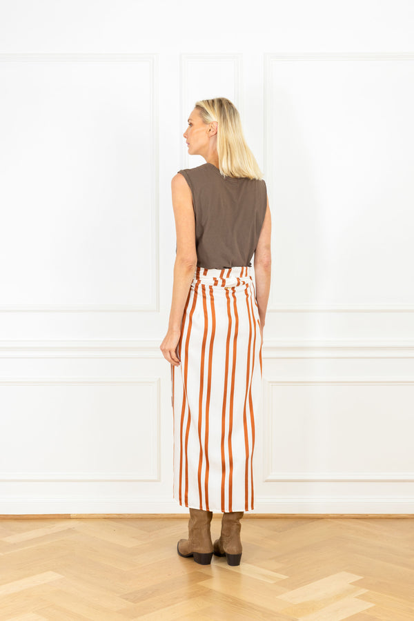 La Vie Sienna Double Stripe Maxi Wrap Skirt