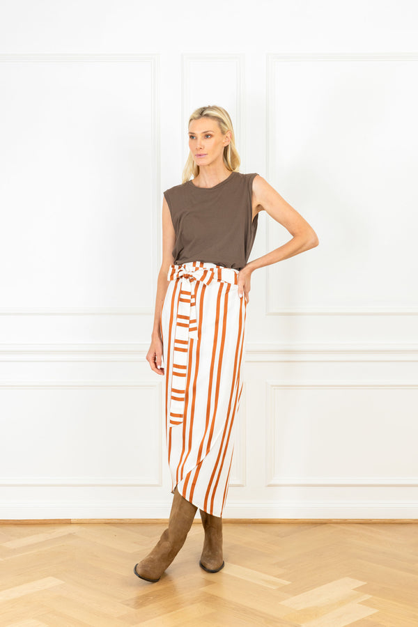 la vie Sienna Double Stripe Maxi Wrap Skirt