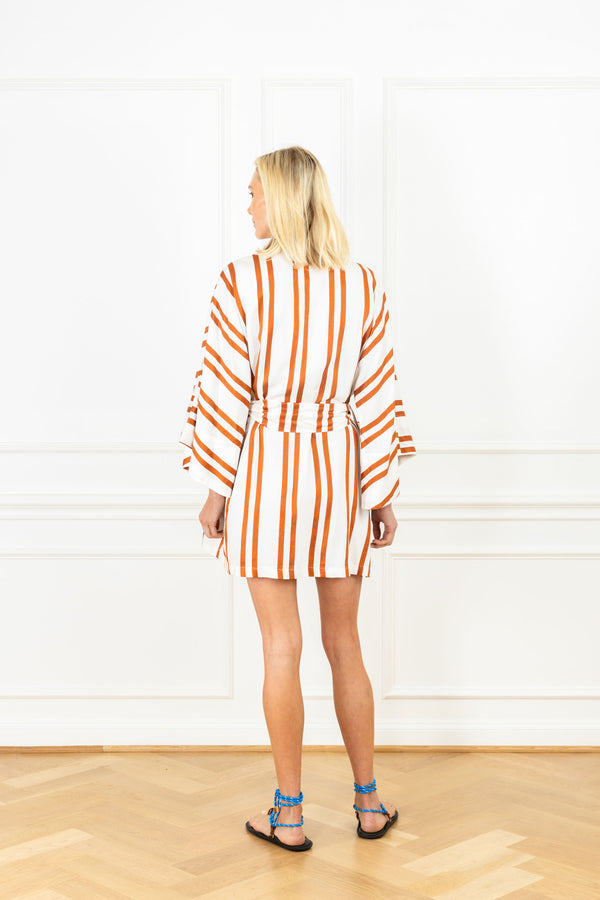 La Vie Sienna Double Stripe Mini Wrap Dress