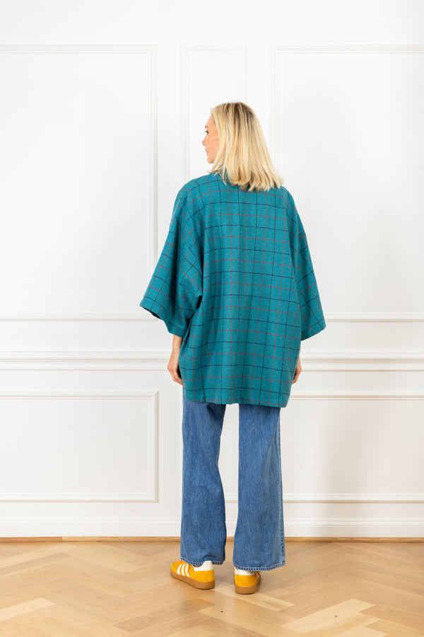 La Vie Teal Grid Mini Duster