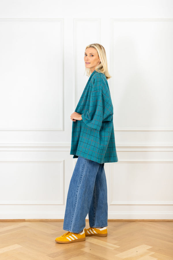 La Vie Teal Grid Mini Duster