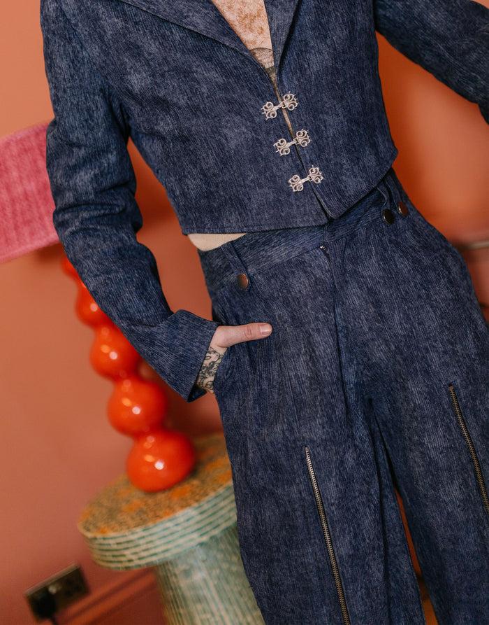 Labelrail JB-005 Zip Through Wide Leg Jean