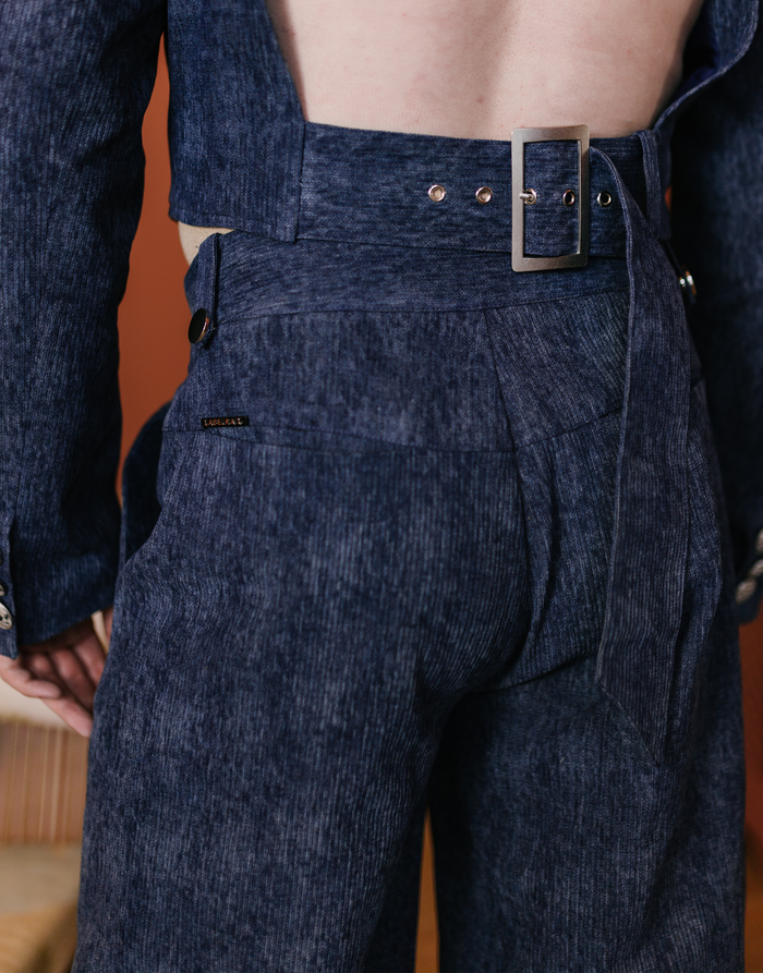 Labelrail JB-005 Zip Through Wide Leg Jean