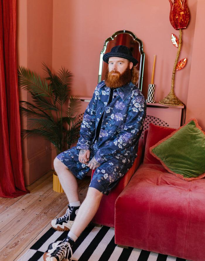 labelrail JB-007 Printed Denim Shorts