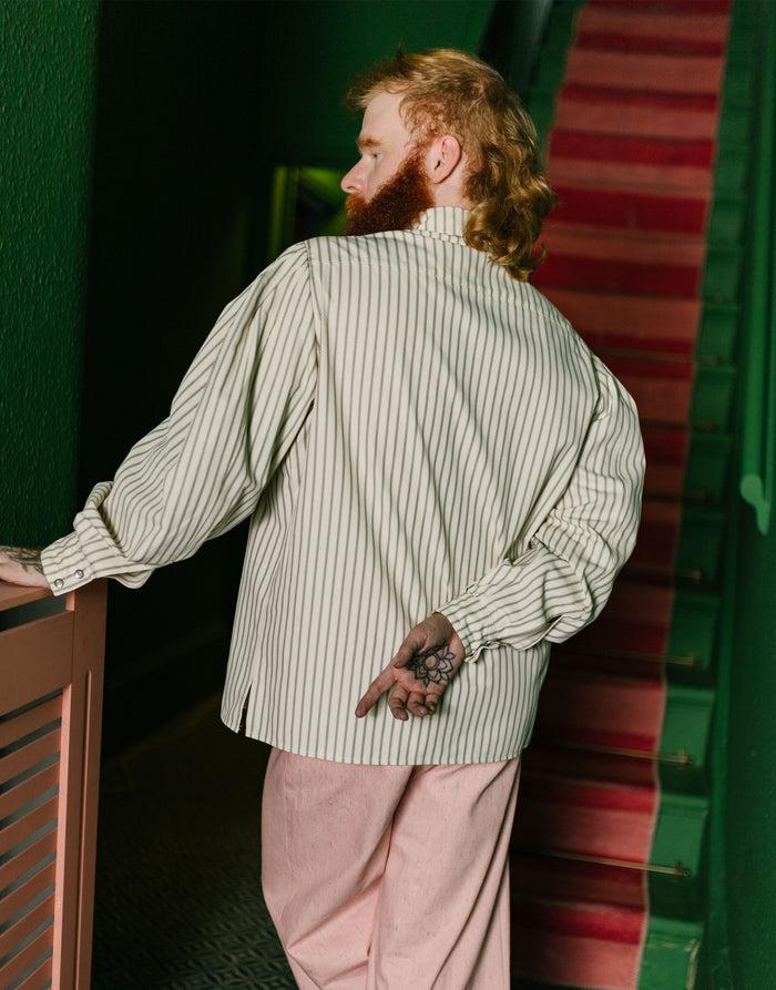 Labelrail JB-015 Pinstripe Peasant Sleeve Shirt