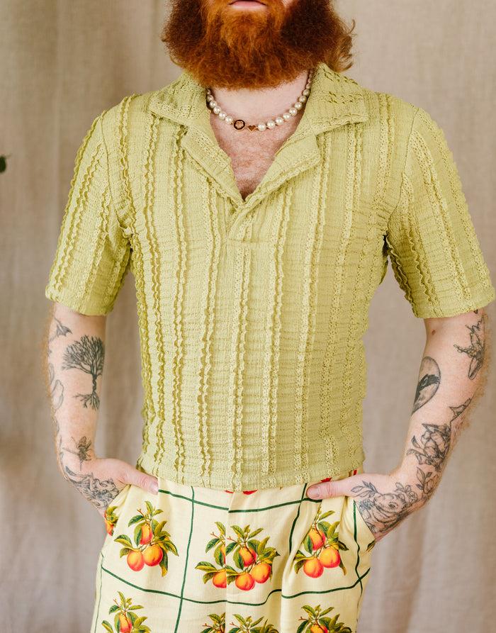 Labelrail JB-017 Cuban Collar Short Sleeve Top